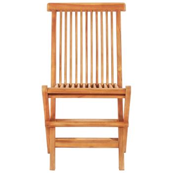 3-tlg. Bistroset mit Cremeweißen Kissen Massivholz Teak