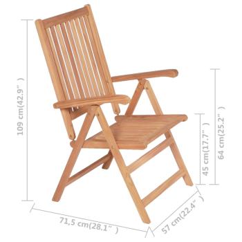7-tlg. Garten-Essgruppe Massivholz Teak
