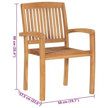 Gartenstühle 2 Stk. mit Anthrazit Kissen Massivholz Teak