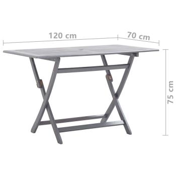 5-tlg. Garten-Essgruppe Massivholz Akazie Grau