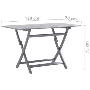 7-tlg. Garten-Essgruppe Massivholz Akazie Grau