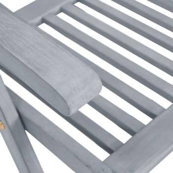 Verstellbare Gartenstühle 3 Stk. Grau Massivholz Akazie