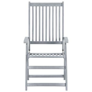 Verstellbare Gartenstühle 3 Stk. Grau Massivholz Akazie