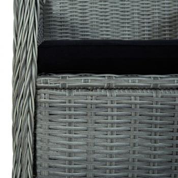 Gartenstühle mit Kissen 2 Stk. Poly Rattan Hellgrau