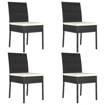 ARDEBO.de - Garten-Essstühle 4 Stk. Poly Rattan Schwarz