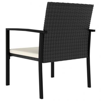 Garten-Essstühle 2 Stk. Poly Rattan Schwarz