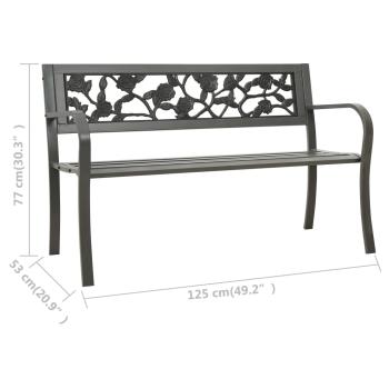 Gartenbank 125 cm Stahl Grau