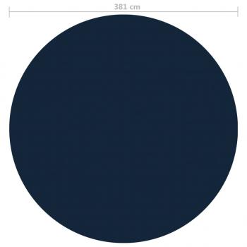Treibende Pool-Solarplane PE 381 cm Schwarz und Blau