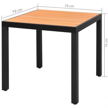 5-tlg. Garten-Essgruppe PVC Rattan Schwarz und Braun