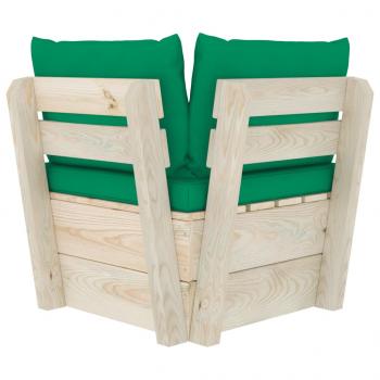 Garten-Paletten-Ecksofa mit Kissen Imprägniertes Fichtenholz