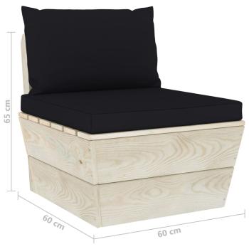 Garten-Paletten-Mittelsofa mit Kissen Imprägniertes Fichtenholz