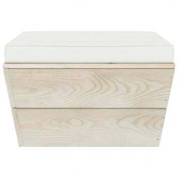 Garten-Paletten-Hocker mit Kissen Imprägniertes Fichtenholz 