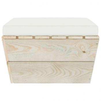 Garten-Paletten-Hocker mit Kissen Imprägniertes Fichtenholz 