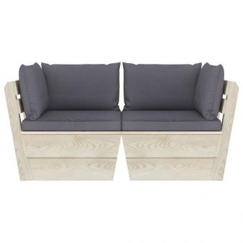 Garten-Palettensofa 2-Sitzer mit Kissen Fichtenholz