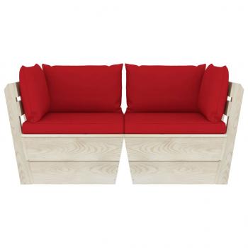 Garten-Palettensofa 2-Sitzer mit Kissen Fichtenholz