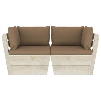 Garten-Palettensofa 2-Sitzer mit Kissen Fichtenholz
