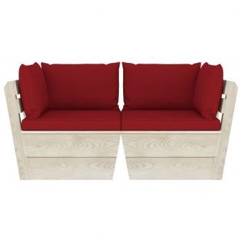 Garten-Palettensofa 2-Sitzer mit Kissen Fichtenholz