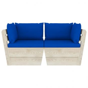Garten-Palettensofa 2-Sitzer mit Kissen Fichtenholz