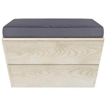 3-tlg. Garten-Sofagarnitur aus Paletten mit Kissen Fichtenholz