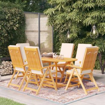 ARDEBO.de - 7-tlg. Garten-Essgruppe mit Kissen Massivholz Teak