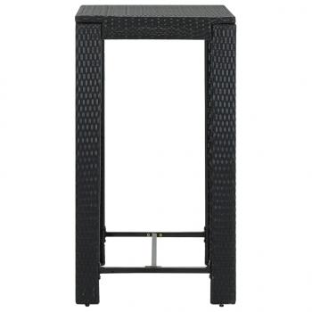 ARDEBO.de - Garten-Bartisch Schwarz 60,5x60,5x110,5 cm Poly Rattan
