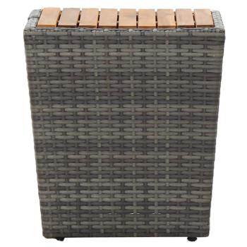 3-tlg. Bistro-Set Poly Rattan und Akazienholz Grau