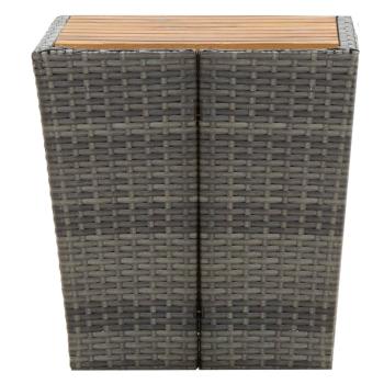 3-tlg. Bistro-Set Poly Rattan und Akazienholz Grau