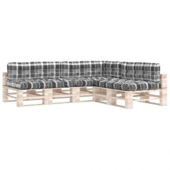 ARDEBO.de - Palettensofa-Auflagen 7 Stk. Grau Karomuster