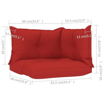 Palettenkissen 3-tlg. Rot Stoff