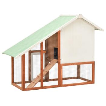 Kaninchenstall 140x63x120 cm Tanne Massivholz 