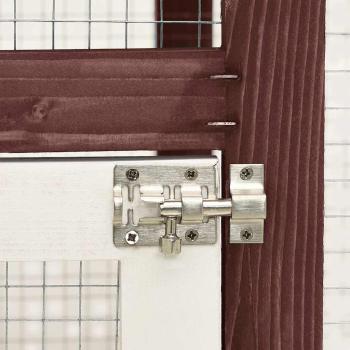 Kaninchenstall Mokka und Weiß 140x63x120 cm Tanne Massivholz