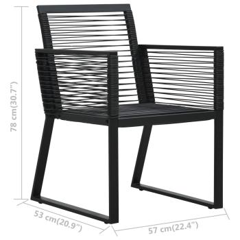 5-tlg. Garten-Essgruppe PVC Rattan Schwarz