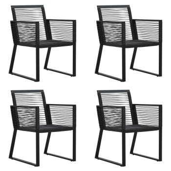 5-tlg. Garten-Essgruppe PVC Rattan Schwarz