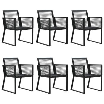 7-tlg. Garten-Essgruppe PVC Rattan Schwarz