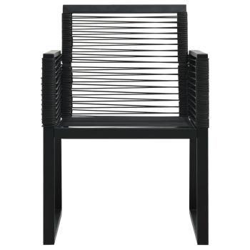 9-tlg. Garten-Essgruppe PVC Rattan Schwarz