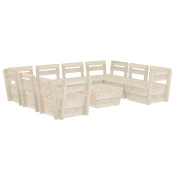 9-tlg. Garten-Paletten-Lounge-Set Imprägniertes Fichtenholz