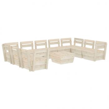 10-tlg. Garten-Paletten-Lounge-Set Imprägniertes Fichtenholz