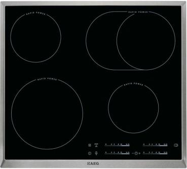ARDEBO.de AEG HK654850XB Autarkes Elektro-Kochfeld, Glaskeramik, 60 cm breit, Sensor-Tasten, Edelstahl-Rahmen