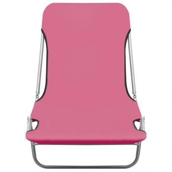 Klappbare Sonnenliegen 2 Stk. Stahl und Stoff Rosa