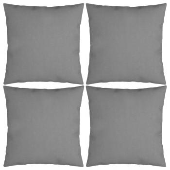 Zierkissen 4 Stk. Grau 50x50 cm Stoff