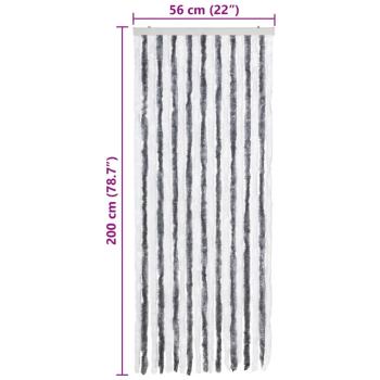 Insektenschutz-Vorhang Grau und Weiß 56x200 cm Chenille