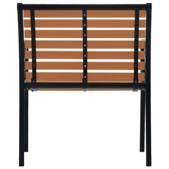 Gartenstühle 2 Stk. Stahl und WPC Schwarz und Braun