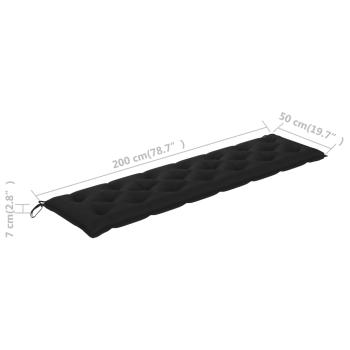 Gartenbank-Auflage Schwarz 200x50x7 cm Oxford-Gewebe