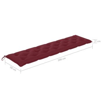 Gartenbank-Auflage Weinrot 200x50x7 cm Oxford-Gewebe