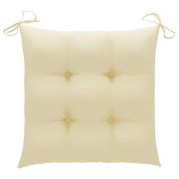 Stuhlkissen 2 Stk. Cremeweiß 50x50x7 cm Oxford-Gewebe