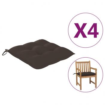 Stuhlkissen 4 Stk. Taupe 50x50x7 cm Oxford-Gewebe