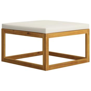 4-tlg. Garten-Lounge-Set mit Auflagen Creme Massivholz Akazie