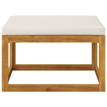 4-tlg. Garten-Lounge-Set mit Auflagen Creme Massivholz Akazie