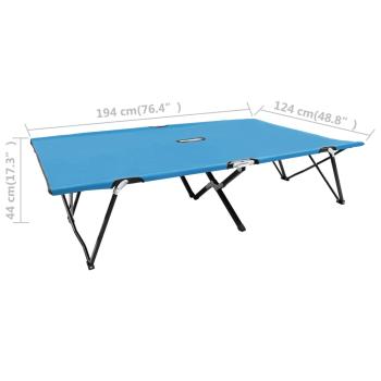 Doppelliege Klappbar Blau Stahl