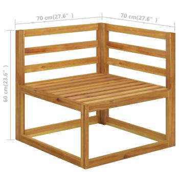 11-tlg. Garten-Lounge-Set mit Auflagen Creme Massivholz Akazie